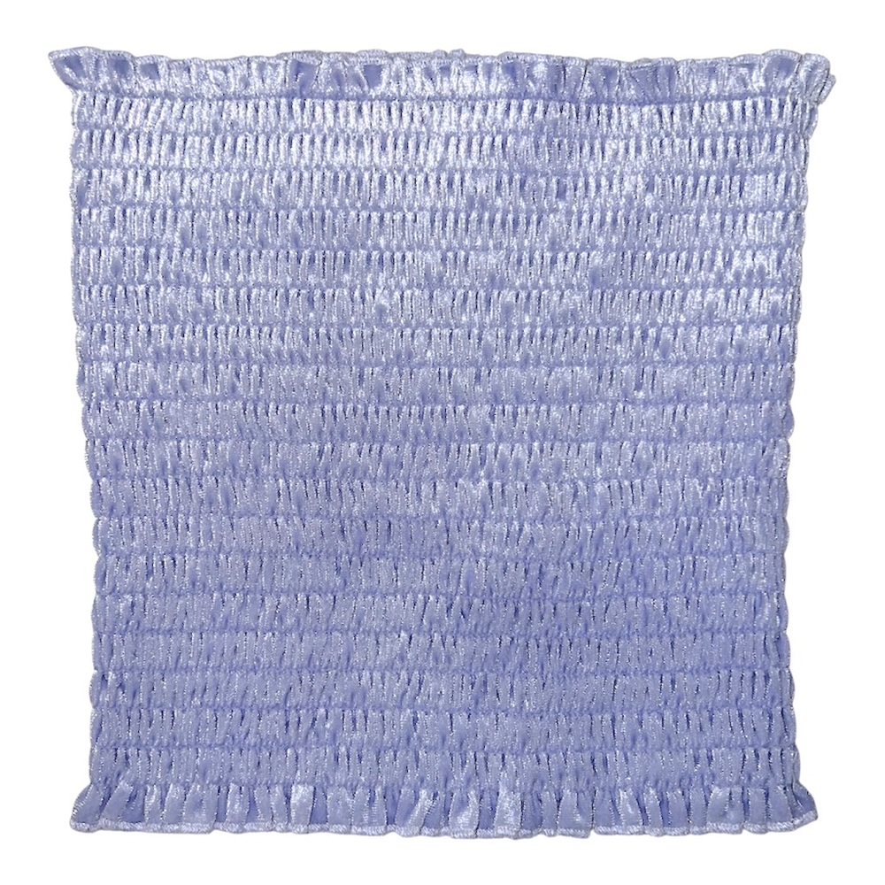 Lilac velvet smocked tube top.